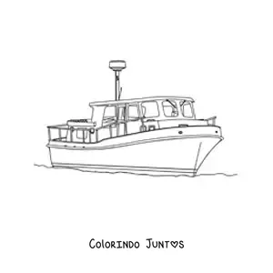 Desenho para colorir de um iate