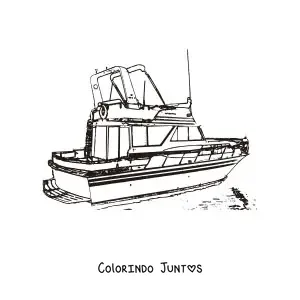 Desenho para colorir de um iate