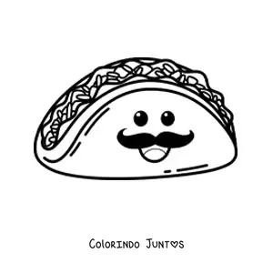 Desenho para colorir de taco mariachi animado