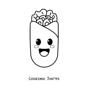Desenho para colorir de burrito animado kawaii