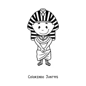 Desenho para colorir de faraó egípcio animado