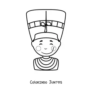 Desenho para colorir de nefertiti animada