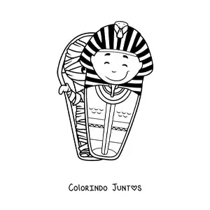 Desenho para colorir de múmia egípcia animada