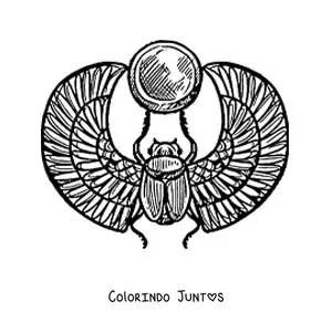 Desenho para colorir de escaravelho egípcio