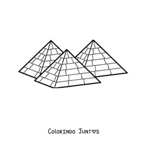 Desenho para colorir de pirâmides egípcias