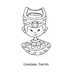 Desenho para colorir de deus egípcio animado