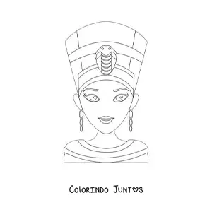 Desenho para colorir de nefertiti fácil