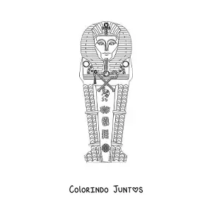 Desenho para colorir de sarcófago egípcio