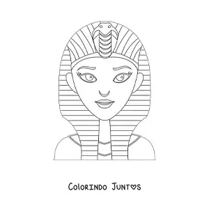 Desenho para colorir de máscara egípcia fácil