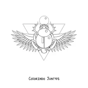 Desenho para colorir de escaravelho egípcio fácil