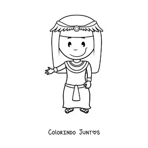Desenho para colorir de mulher egípcia animada