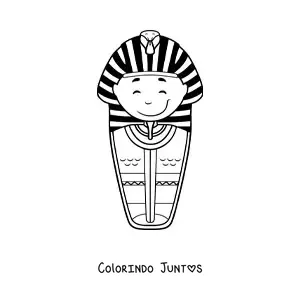 Desenho para colorir de sarcófago egípcio animado