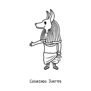 Desenho para colorir de deus anúbis
