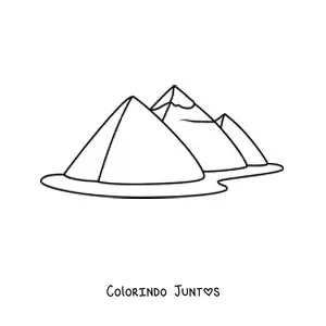 Desenho para colorir de pirâmides egípcias fáceis