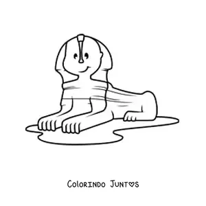 Desenho para colorir de esfinge egípcia animada