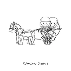 Desenho para colorir de carro de guerra egípcio