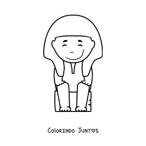 Desenho para colorir de esfinge animada