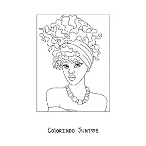 Desenho para colorir de mulher africana