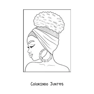 Desenho para colorir de linda mulher africana