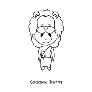 Desenho para colorir de homem africano animado