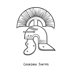 Desenho para colorir de capacete de soldado romano