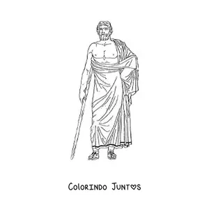 Desenho para colorir de homem com traje romano