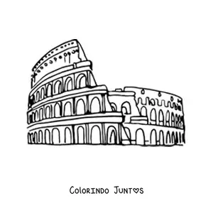 Desenho para colorir de coliseu romano