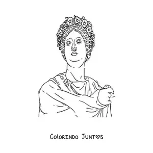Desenho para colorir de escultura da roma antiga