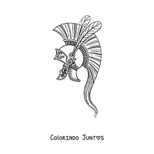 Desenho para colorir de capacete romano realista