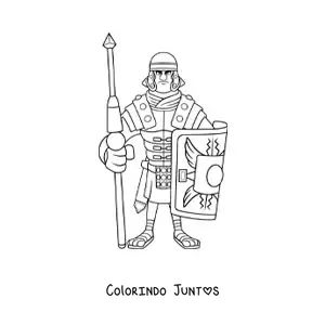 Desenho para colorir de soldado do império romano animado
