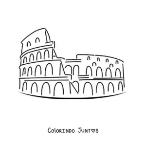 Desenho para colorir de coliseu romano fácil