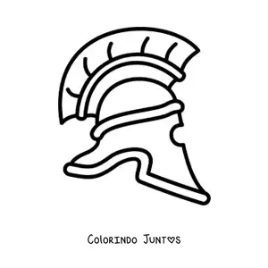Desenho para colorir de capacete romano fácil