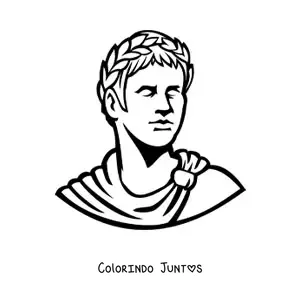 Desenho para colorir de escultura romana fácil