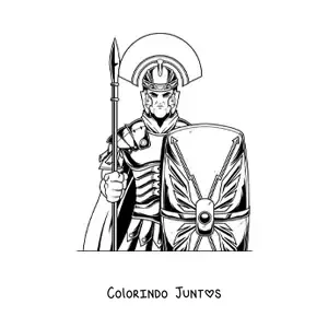Desenho para colorir de gladiador romano