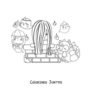 Desenho para colorir de fantasmas da mitologia japonesa