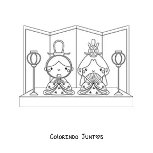 Desenho para colorir de meninas japonesas animadas