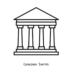 Desenho para colorir de partenon grego fácil