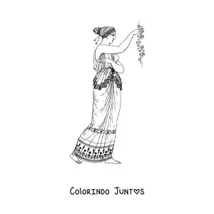 Desenho para colorir de mulher grega