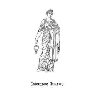 Desenho para colorir de mulher da civilização grega