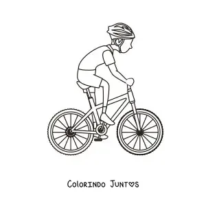 Desenho para colorir de um ciclista