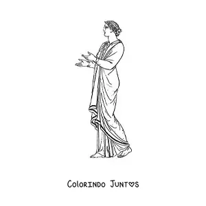 Desenho para colorir de vestimenta da cultura grega