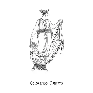 Desenho para colorir de vestimenta grega antiga