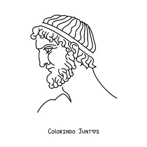 Desenho para colorir de rosto de homem grego