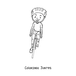 Desenho para colorir de um ciclista