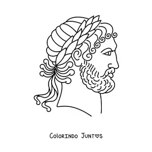 Desenho para colorir de mulher grega com coroa de louros