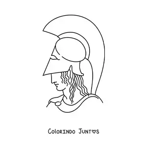 Desenho para colorir de soldado grego com capacete