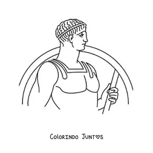 Desenho para colorir de soldado grego