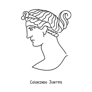 Desenho para colorir de escultura de um rosto grego