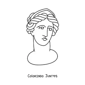 Desenho para colorir de escultura grega de uma mulher
