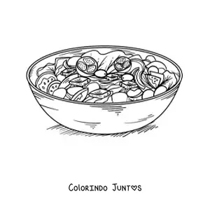 Desenho para colorir de prato da gastronomia grega
